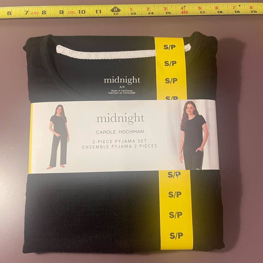 NWT Carole Hochman Black 2-Piece Pajama Set S/P Petite | Midnight Loungewear 🌌